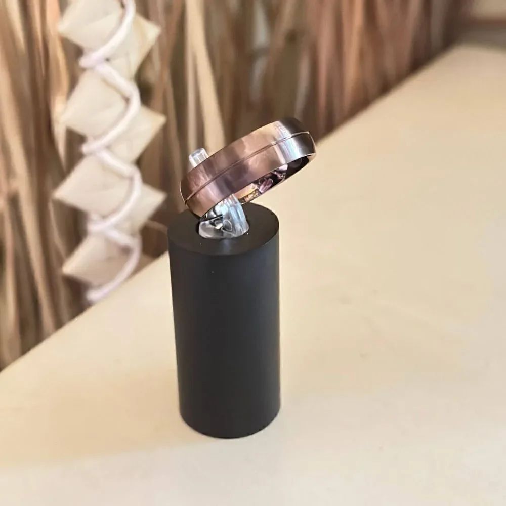 Stainless Steel Brown Plated Groove Band Ring